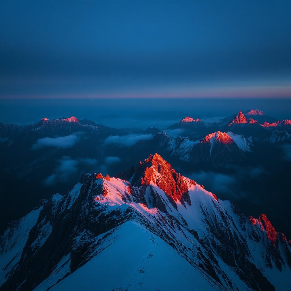 Alpine peaks at dawn